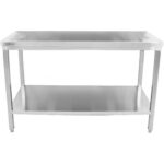 Premium komerciāls darba galds Nerūsējošais tērauds Apakšējais plaukts 2000x700x900mm | Adexa DWT20070WO