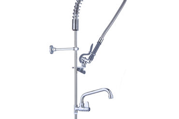 Iepriekšējas skalošanas izsmidzinātājs ar grozāmu jaucējkrānu Darbvirsmas montāža Viena ieeja Augstums 1000 mm Nerūsējošais tērauds | Adexa EQ2803A12