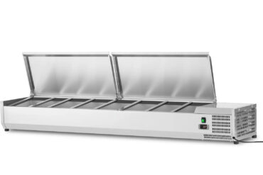 Dzesēts sagatavošanas augšdaļa 1800mm 8xGN1/3 Dziļums 380mm Nerūsējošā tērauda vāks | Adexa GA518