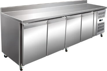 Komerciālais ledusskapja galds ar atbalsta virsmu, 4 durvis, dziļums 600 mm | Adexa RS42V