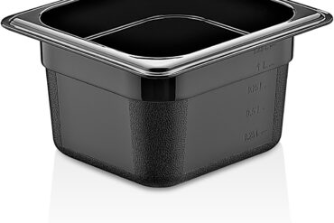 Polikarbonāta Gastronoma panna GN1/6, Dziļums 100mm, Melna | Adexa PB8164