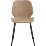 Sānu ēdamistabas krēsls ar PU ādas sēdekli Gaiši brūns | Adexa GSYH003LB - Image 3