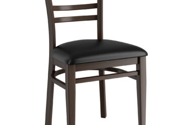 Valrieksta koka krēsls ar melnu vinila spilventiņa sēdekli | Adexa GSW0005BLACKCUSHION