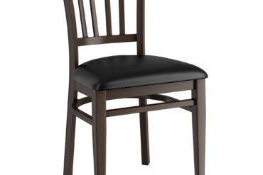 Valrieksta koka krēsls ar melnu vinila spilvena sēdekli | Adexa GSW0008BLACKCUSHION