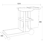 Profesionālais apkopējs/Tīrīšanas ratiņi 1210x490x990mm | Adexa GX33G - Image 2
