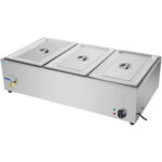 Komerciāls XL Bain Marie ar notekas krānu 3xGN1/1 iekļaujot 3 konteinerus ar vāku | Adexa HB3XL