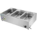 Komerciāls XL Bain Marie ar notekas krānu 3xGN1/1 iekļaujot 3 konteinerus ar vāku | Adexa HB3XL - Image 4