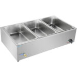 Komerciāls XL Bain Marie ar notekas krānu 3xGN1/1 iekļaujot 3 konteinerus ar vāku | Adexa HB3XL - Image 5