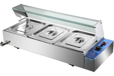 Komercijas Bain Marie ar stikla aizsargu 3xGN1/2 | Adexa HBM23