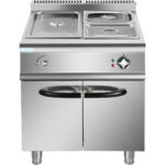 Komerciālais elektriskais Bain Marie ar skapīti 1xGN1/1 + 2xGN1/2 5kW 700mm dziļums | Adexa HEB709A - Image 2