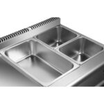 Komerciālais elektriskais Bain Marie ar skapīti 1xGN1/1 + 2xGN1/2 5kW 700mm dziļums | Adexa HEB709A - Image 4