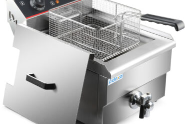 Komerciālais fritēšanas katls, Vienvietīgs elektrisks 16 litri 5 kW Galda virsmas Drenāžas krāns | Adexa HEF161V