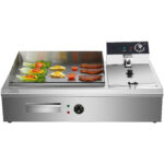 Komerciālais plīts un fritēšanas iekārta 760x630x460mm 2.8+3kW Elektriska | Adexa HEG908 - Image 4