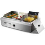 Komerciālais plīts un fritēšanas iekārta 760x630x460mm 2.8+3kW Elektriska | Adexa HEG908 - Image 2