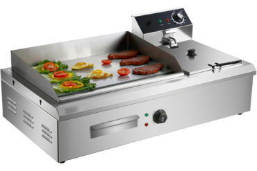 Komerciālais plīts un fritēšanas iekārta 760x630x460mm 2.8+3kW Elektriska | Adexa HEG908