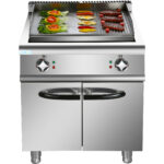 Profesionāla elektriskā grilplate ar skapja pamatni 9kW Gluda/Rievotā 700mm Dziļums | Adexa HER706A - Image 6