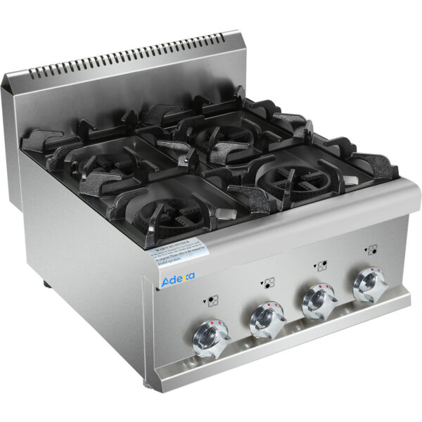 Komercijas gāzes vārīšanas virsma 4 degļi 14.2kW | Adexa HGR605