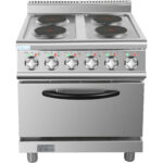 Komercisks elektriskais plīts 4 degļi ar elektrisko krāsni 8kW+4.8kW 700mm dziļums | Adexa HRQ712A - Image 3