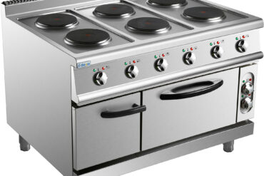 Komerciskais elektriskais plīts ar 6 degļiem un elektrisko cepeškrāsni 15.6kW+4.8kW | Adexa HRQ962A