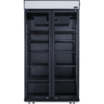 Tirdzniecības pudeļu dzesētājs stāvus 773 litri Ventilatora dzesēšana Divas eņģu durvis Melns jumts Gaisma | Adexa LG805BBLACK - Image 4