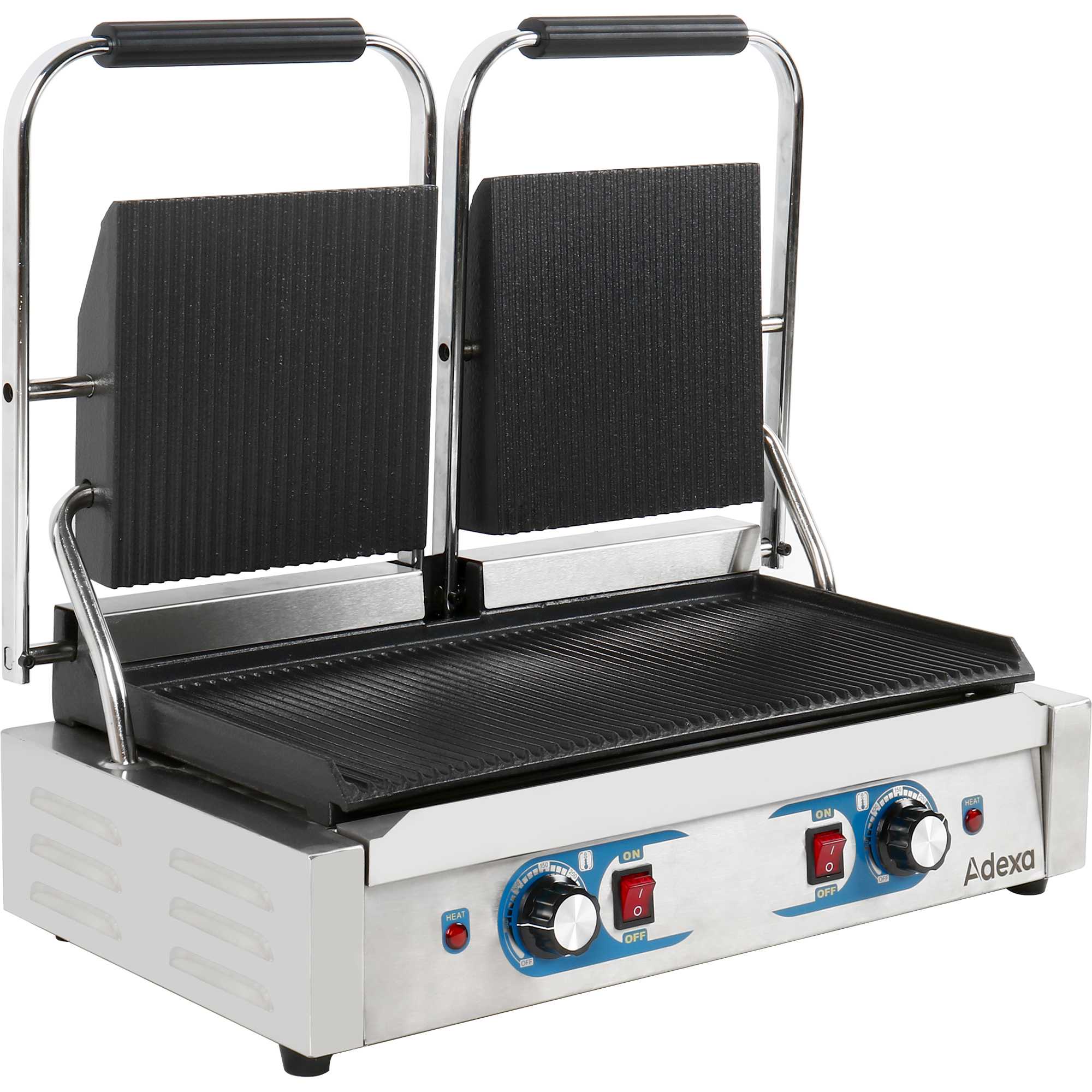 Smagā tipa dubultā Panini kontakta grils ar divām zonām 3.6kW Rievots | Adexa MLP813 Smagā tipa dubultā Panini kontakta grils ar divām zonām 3.6kW Rievots | Adexa MLP813 - Image 1