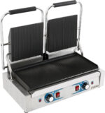 Smagā tipa dubultā Panini kontakta grils ar divām zonām 3.6kW Rievots | Adexa MLP813 - Image 2