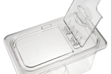 Polikarbonāta Gastronormas Konteinera Vāks ar Atvāžamu Vāku GN1/4 | Adexa P814LF