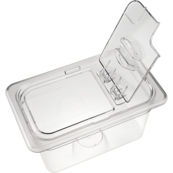 Polikarbonāta Gastronormas Konteinera Vāks ar Atvāžamu Vāku GN1/4 | Adexa P814LF