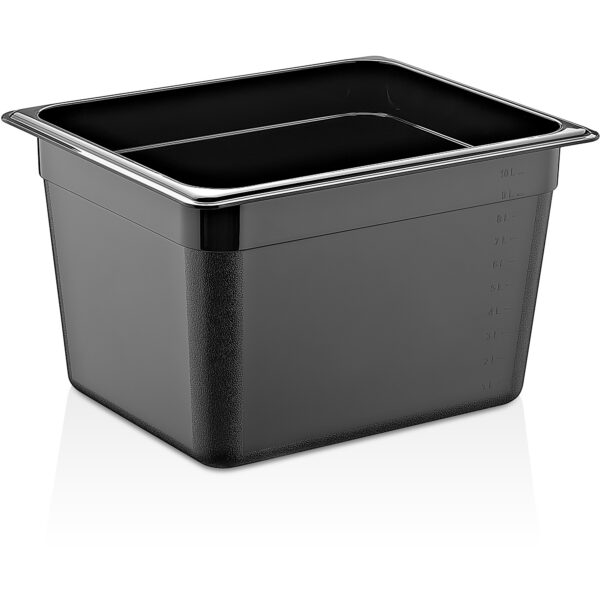 Polikarbonāta Gastronorm panna GN1/2 Dziļums 200mm Melna | Adexa PB8128