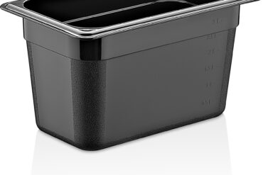 Polikarbonāta Gastronorma Panna GN1/4 Dziļums 150mm Melna | Adexa PB8146