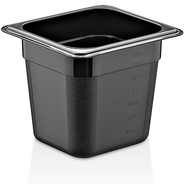 Polikarbonāta Gastronorm panna GN1/6 Dziļums 150mm Melnā | Adexa PB8166
