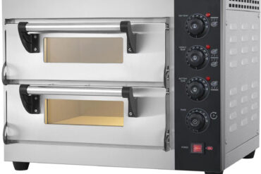 Komercijas elektriskā picas krāsns 2 kameru 400x400mm 350°C Mehāniskā vadība 3.9kW 230V | Adexa PS442