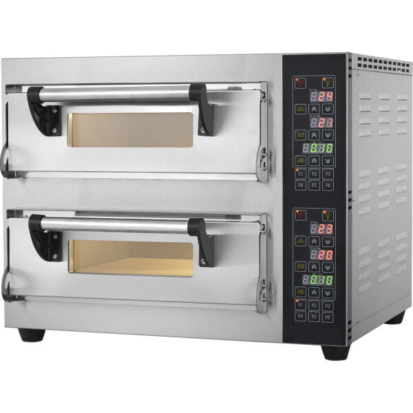 Komercpicas krāsns Elektriskā 2 kameru 1+1 picas x 30cm 400°C Digitālā vadība 5.2kW 230V | Adexa PS442E