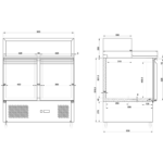 Picas sagatavošanas galds 2 durvis Nerūsējošais tērauds Picas virsma 5xGN1/6 Dziļums 700mm | Adexa PZ22 - Image 3