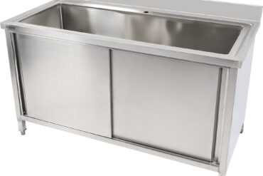 Komerciāla trauku mazgājamā izlietne Nerūsējošais tērauds 1 bļoda Aizmugures panelis 2 durvis 1200mm Dziļums 700mm | Adexa PSD120702D