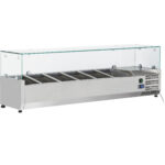 Dzesēts sagatavošanas galds 1400mm 6xGN1/3 Dziļums 380mm Stikla vāks | Adexa GT514
