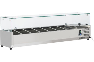 Ledusskapja porcionēšanas galds 1500 mm 7xGN1/4 dziļums 330 mm | Adexa PT15