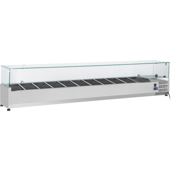 Dzesēts sagatavošanas virsma 2000mm 10xGN1/4 Dziļums 330mm | Adexa PT20