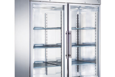 1400lt Komerciālais Ledusskapis Nerūsējošā tērauda Vertikālais skapis Dubults stikla durvis GN2/1 Ar ventilētu dzesēšanu | Adexa R1400VGLASS