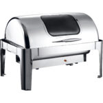 Elektriskā siltuma veltnis augšējā karsējamā panna GN1/1 Nerūsējošais tērauds Spoguļa pulējums 9 litri Stikla logs | Adexa RA2302BE