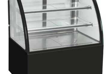 Kūku vitrīna Izliekta priekšpuse 1800x730x1200mm 2 plaukti Melns pamatne LED | Adexa GN1800C2BLACK