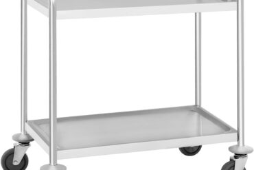 Komerciāls servēšanas/servisa/novākšanas ratiņš Nerūsējošais tērauds 2 līmeņi 810x460x900mm | Adexa RST2B