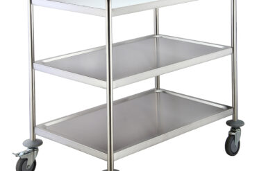 Komerciālais apkalpošanas/servisa/novākšanas ratiņš no nerūsējošā tērauda, 3 līmeņi, 710x410x810mm | Adexa RST3C