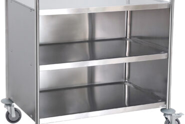 Komerciālais servēšanas/servisa/tīrīšanas ratiņš ar skapīti no nerūsējošā tērauda, 3 līmeņi, 860x540x940mm | Adexa RST3AC