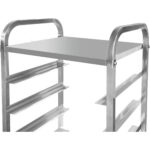 Komerckais trauku mazgājamās mašīnas groza ratiņš ar augšējo plauktu Nerūsējošais tērauds 9 līmeņi 550x510x1700mm | Adexa RT5509T - Image 3