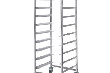 Komerckais trauku mazgājamās mašīnas groza ratiņš ar augšējo plauktu Nerūsējošais tērauds 9 līmeņi 550x510x1700mm | Adexa RT5509T