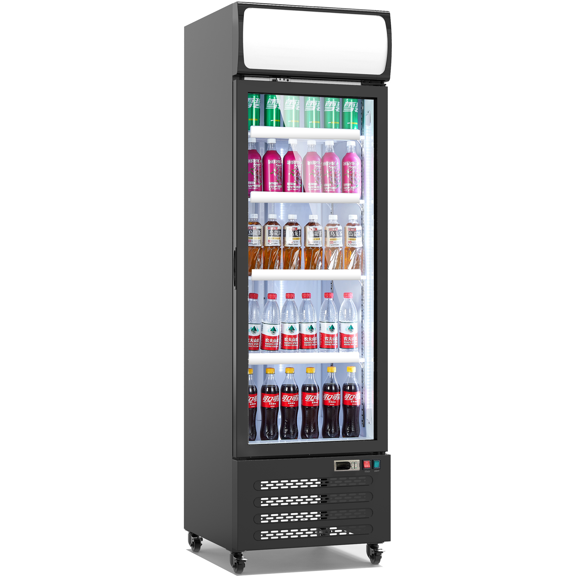 Display Bottle Cooler Upright Single door 338 litres Illuminated top panel | Adexa SC380FA Display Bottle Cooler Upright Single door 338 litres Illuminated top panel | Adexa SC380FA - Image 1