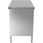 Tirdzniecības caurstaigājamais darba virsmas skapītis ar bīdāmām durvīm nerūsējošais tērauds 1500x700x850mm | Adexa SCP701502S - Image 2