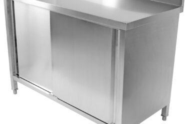 Komerciālais virtuves grīdas skapītis ar 2 bīdāmām durvīm, nerūsējošais tērauds 1400x700x850mm augšējo paneli | Adexa SCP14070B