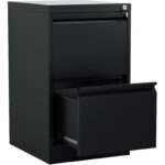 Profesionāls metāla dokumentu skapītis ar 2 atvilktnēm 460x620x720mm Melns | Adexa SEDA2B